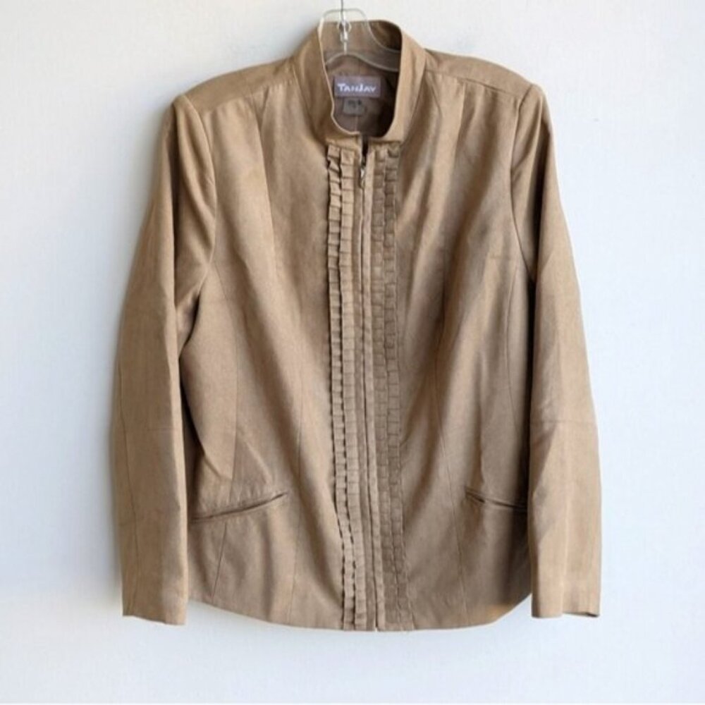 TanJay faux suede light zip jacket - tan/beige